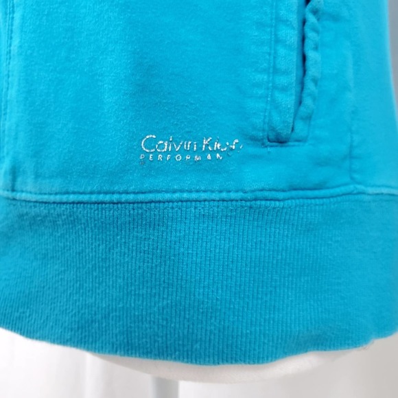 Calvin Klein Performance Blue & Gray Colorblock Zip Front Hoodie Sz. S - Picture 8 of 8